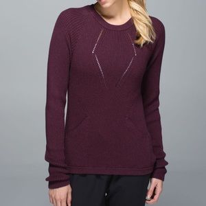 Lululemon The Sweater The Better
Heathered Bordeaux Drama maroon ribbed sweater